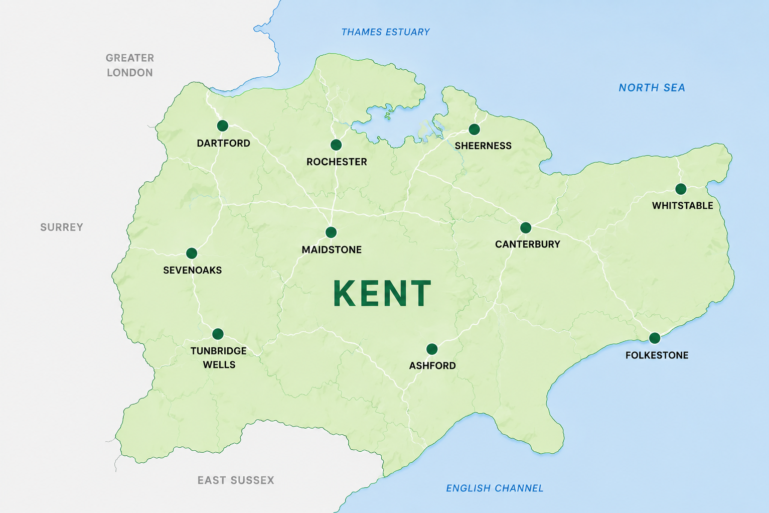 Map of solar installation coverage across Kent